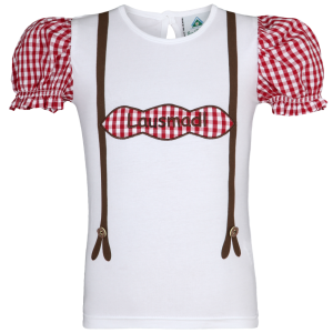 ISAR TRACHTEN Mädchen T-Shirt & Bluse Lausmadl weiß&rot
