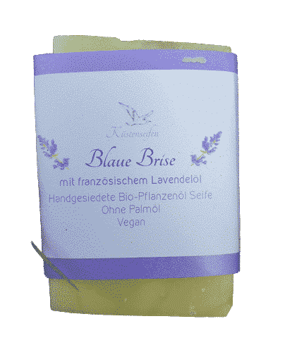 Bio Seife Blaue Brise mit Lavendel – Palmölfrei – Küstenseife 80 g – Bild 2