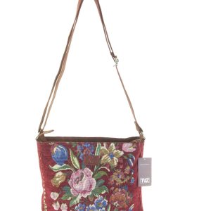 TAZ SHOULDERBAG TAPISTRY FLOWERS Vintage Look Burgundy