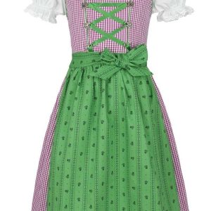 ISAR TRACHTEN Kinderdirndl beere grün Baumwolle Gr. 80-164